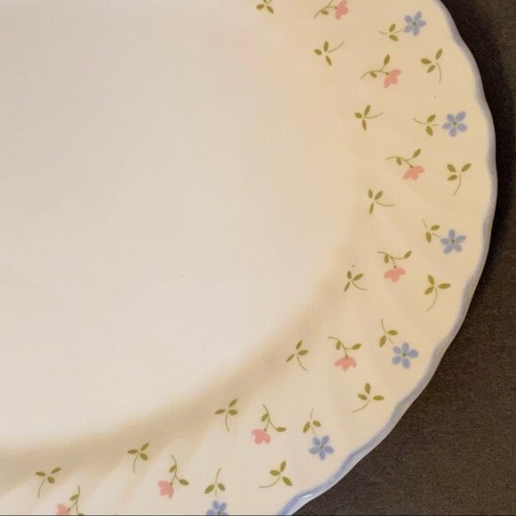JOHNSON BROTHERS MELODY WHITE FLORAL CHINA PLATTER 12” HOME DINING SERVEWARE - Picture 5 of 9